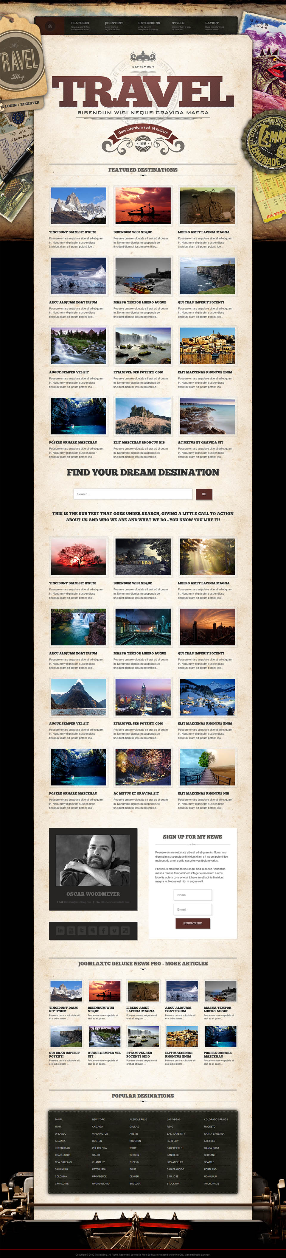 Template JoomlaXTC TravelBlog Joomla template JoomlaXTC TravelBlog