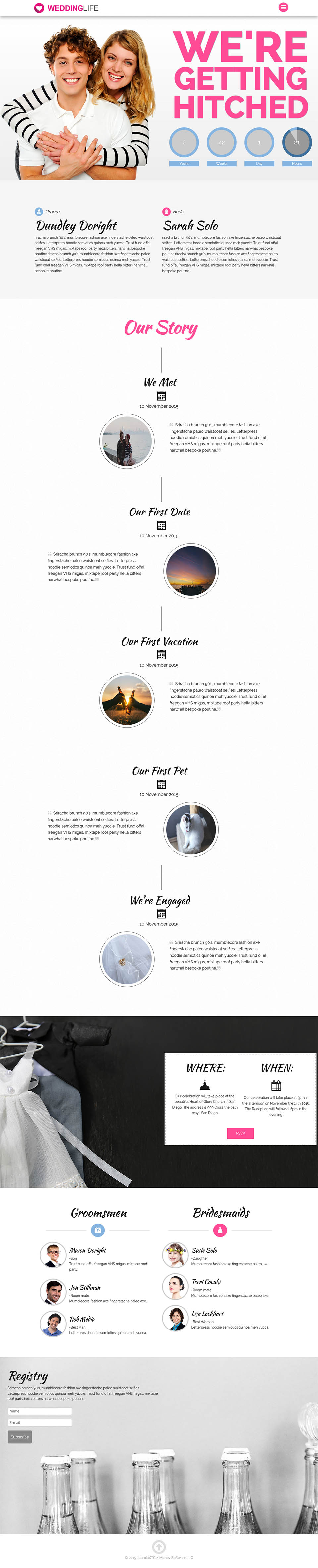 Template JoomlaXTC Wedding Life Joomla template JoomlaXTC Wedding Life