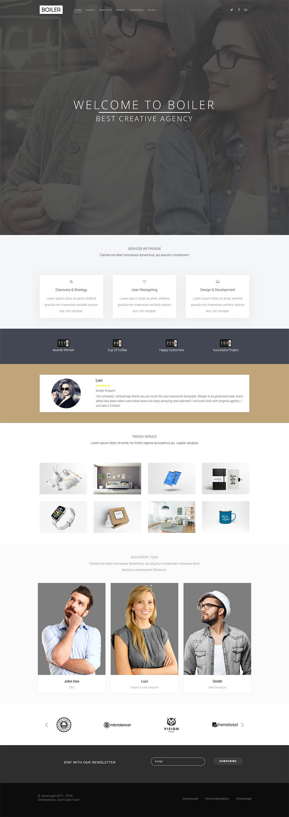 Joomla template JoomLead Boiler