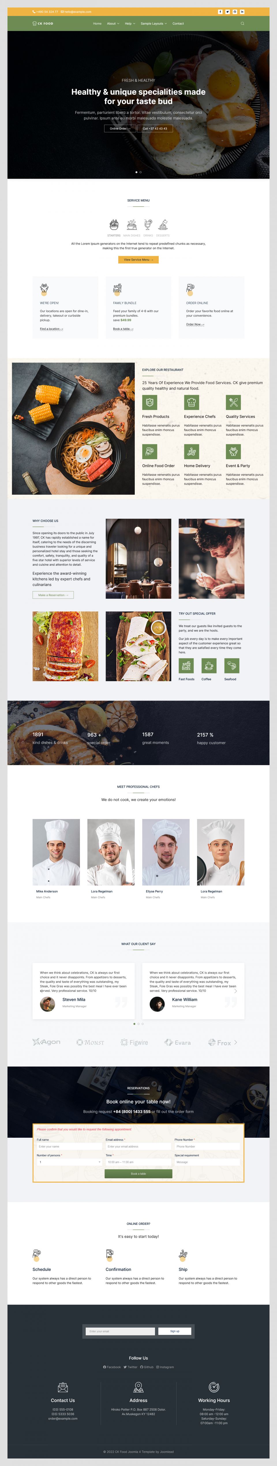 Template JoomLead CK Food Joomla template JoomLead CK Food