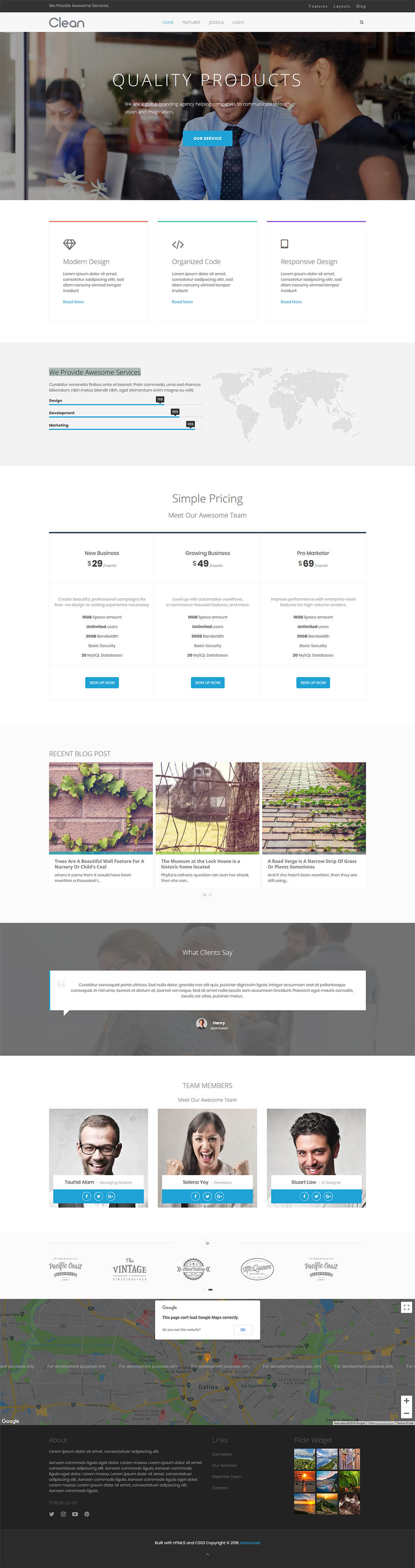 Template JoomLead Clean Joomla template JoomLead Clean