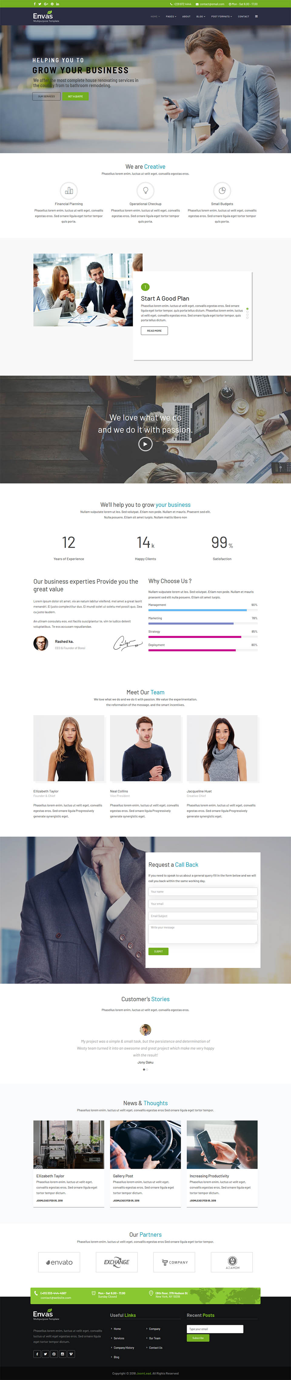 Joomla template JoomLead Envas