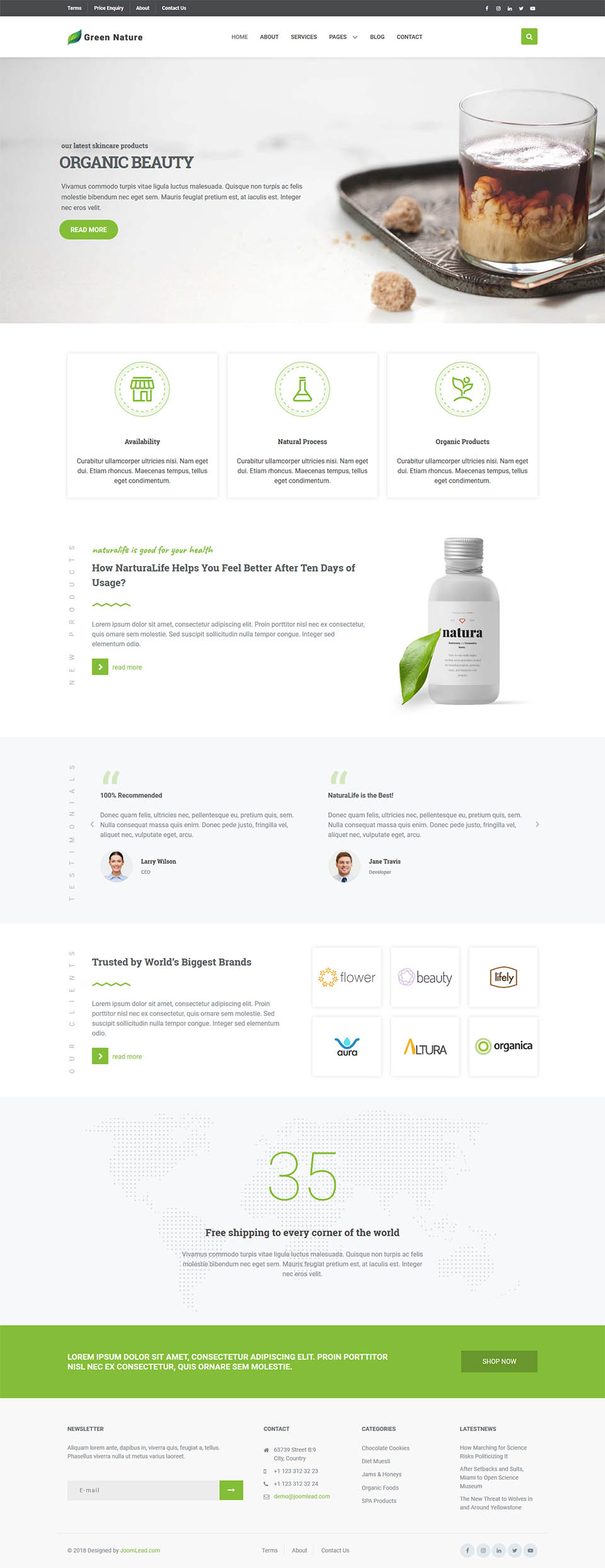 Template JoomLead Green Nature Joomla template JoomLead Green Nature