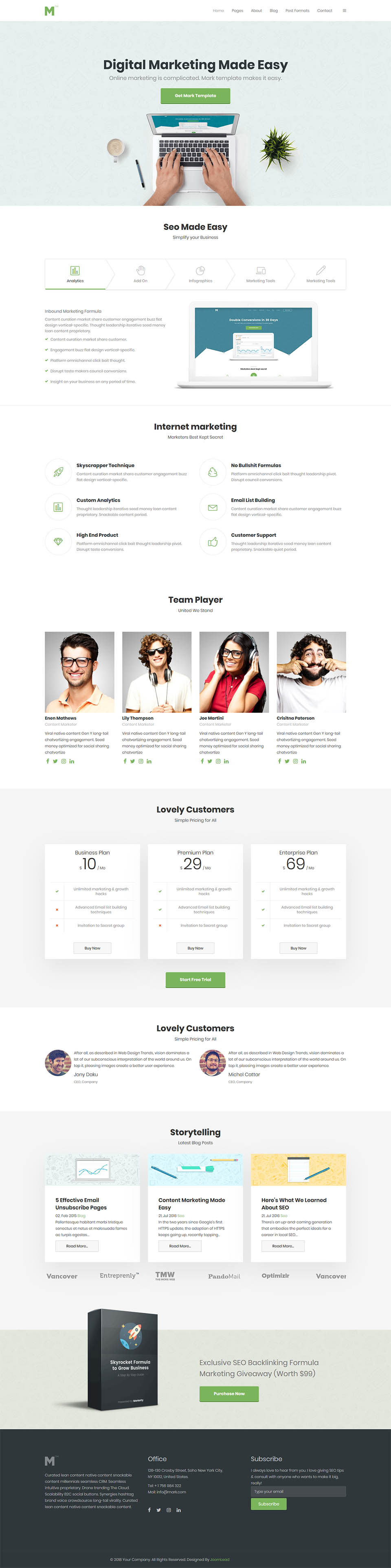 Template JoomLead Mark Joomla template JoomLead Mark