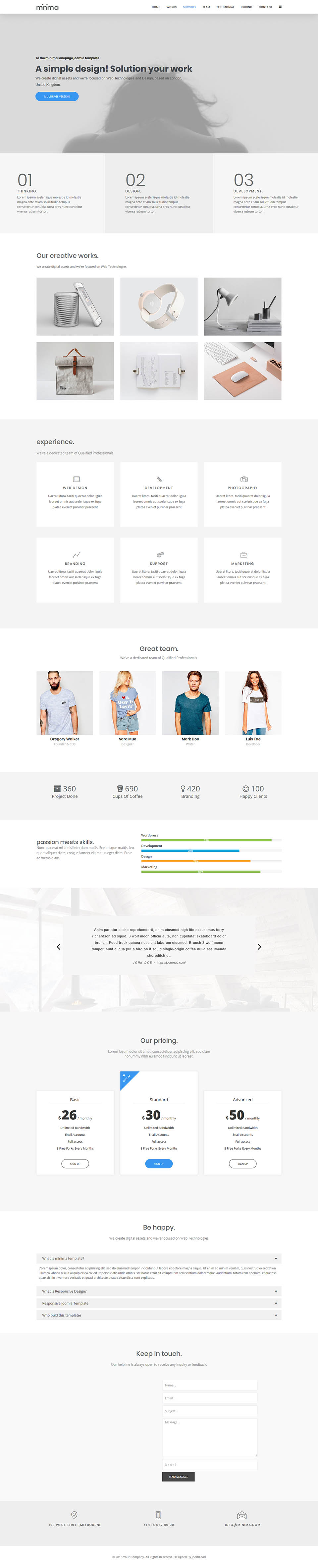Template JoomLead Minima Joomla template JoomLead Minima