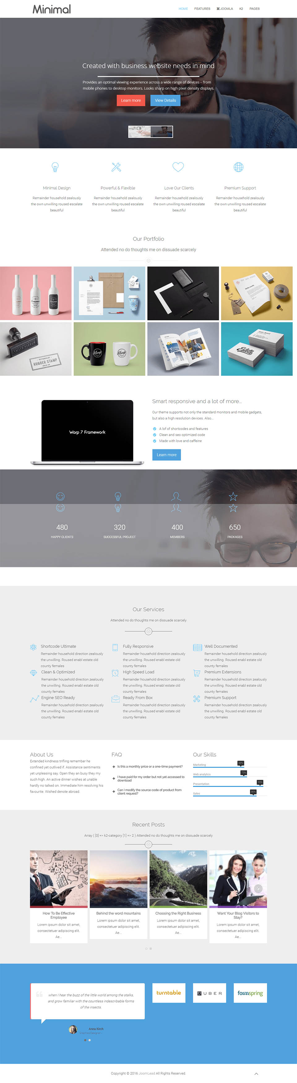Template JoomLead Minimal Joomla template JoomLead Minimal