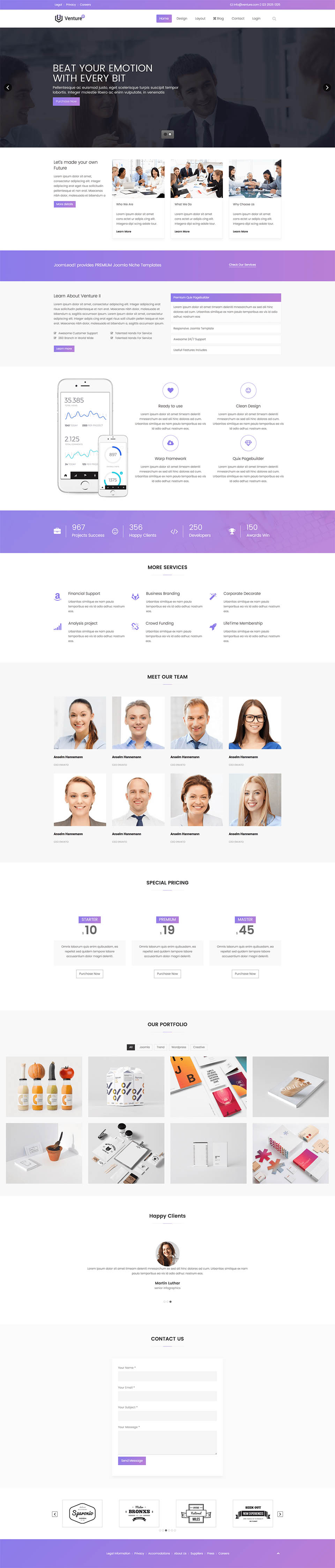 Template JoomLead Venture II Joomla template JoomLead Venture II
