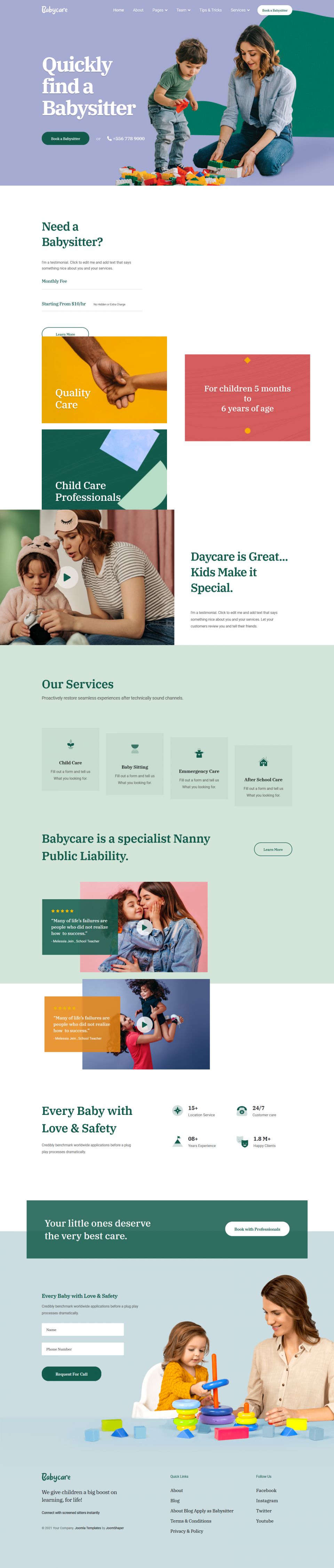 Template JoomShaper BabyCare Joomla template JoomShaper BabyCare