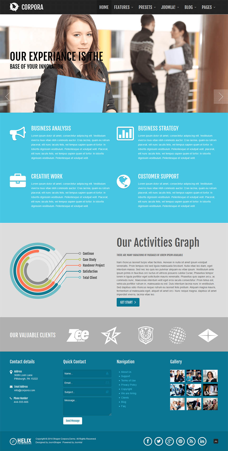 Joomla template JoomShaper Corpora