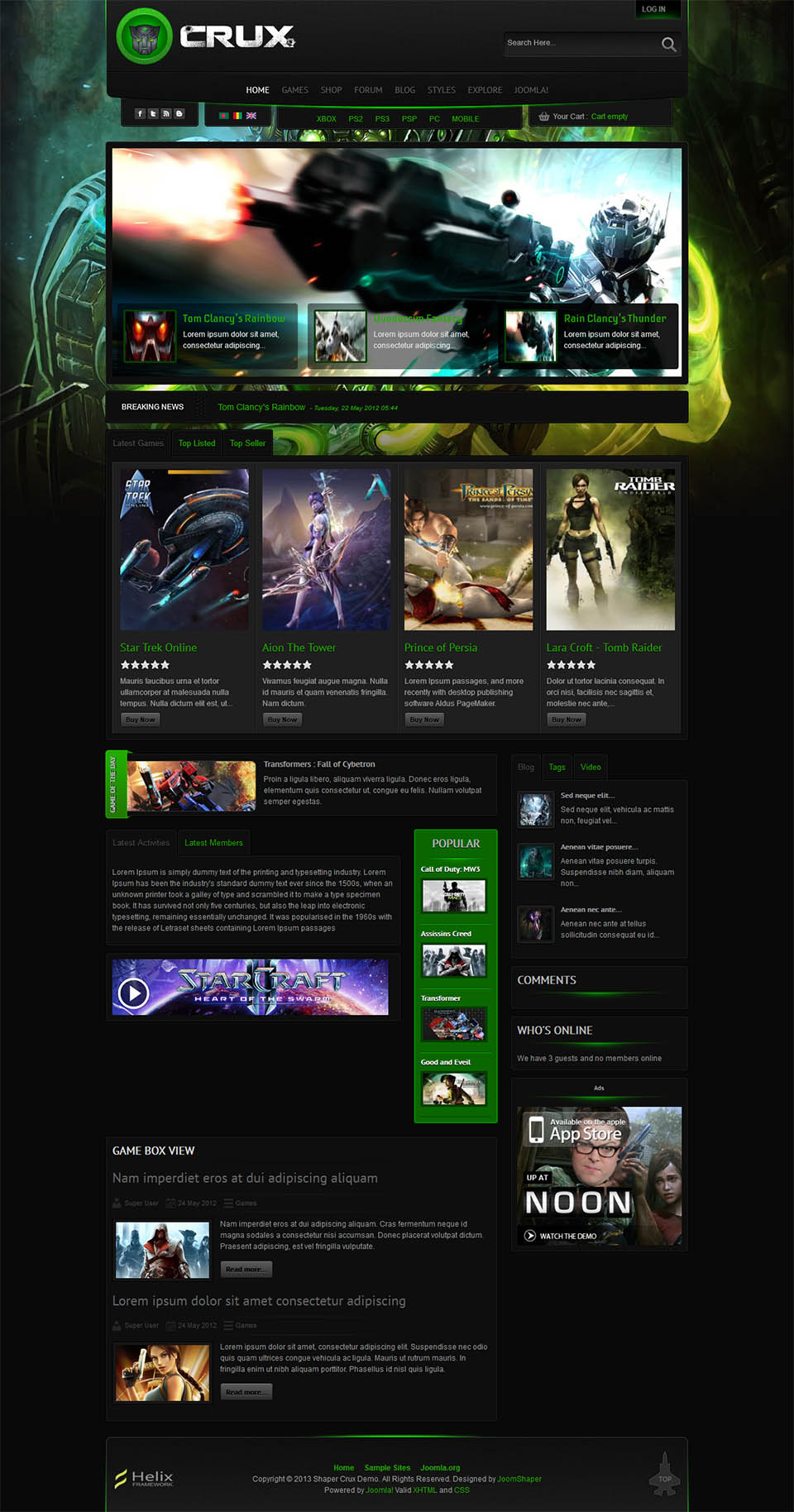 Template JoomShaper Crux Joomla template JoomShaper Crux