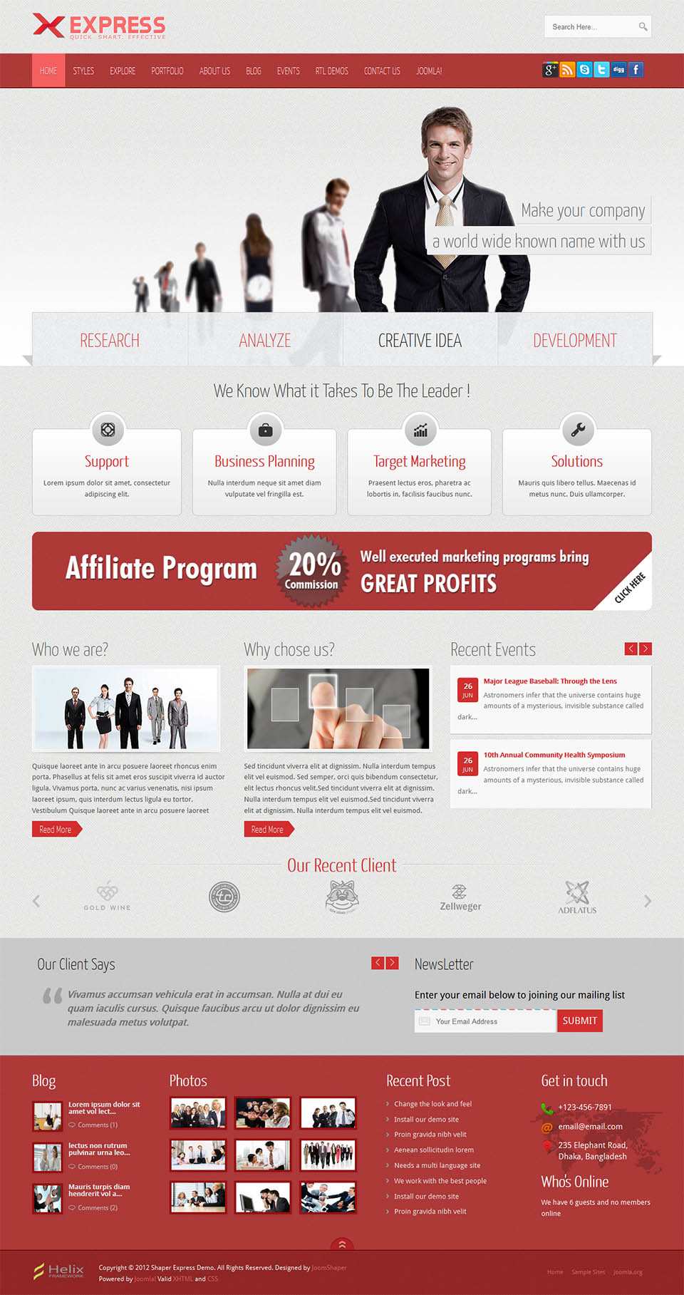 Template JoomShaper Express Joomla template JoomShaper Express