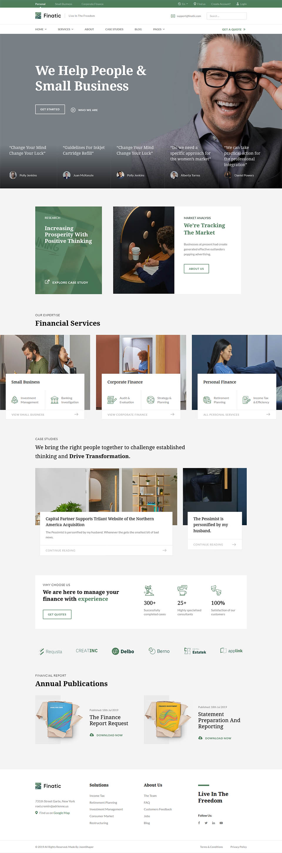 Joomla template JoomShaper Finatic