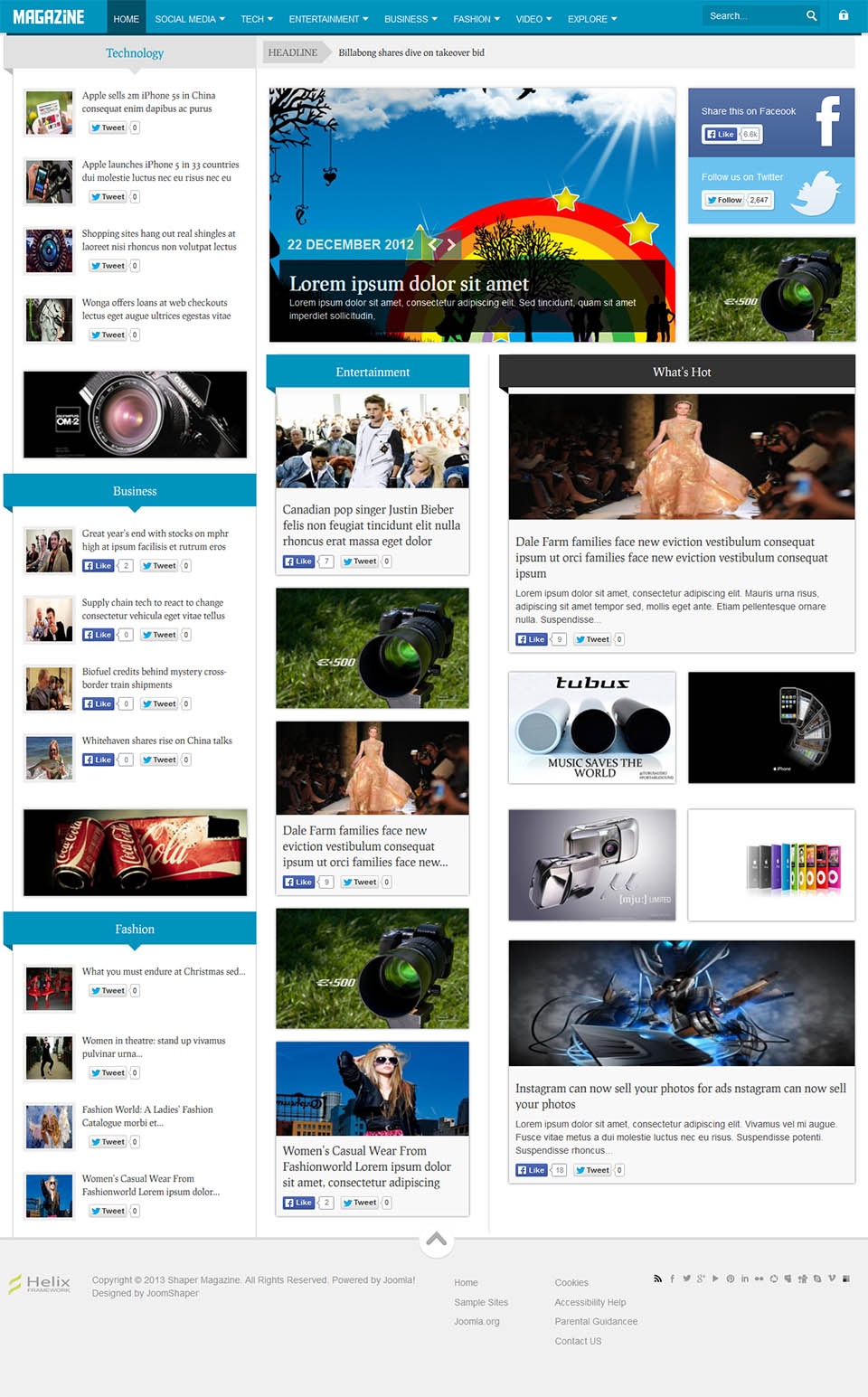 Template JoomShaper Magazine Joomla template JoomShaper Magazine