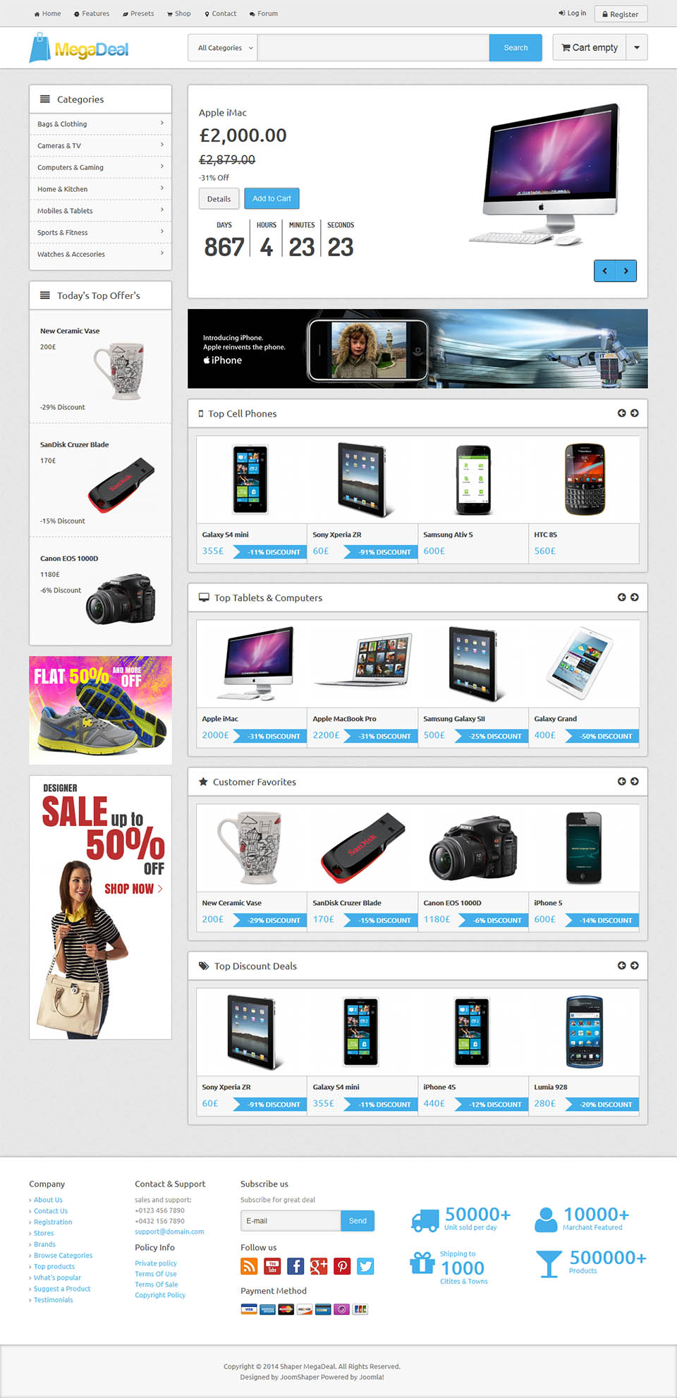 Template JoomShaper MegaDeal Joomla template JoomShaper MegaDeal
