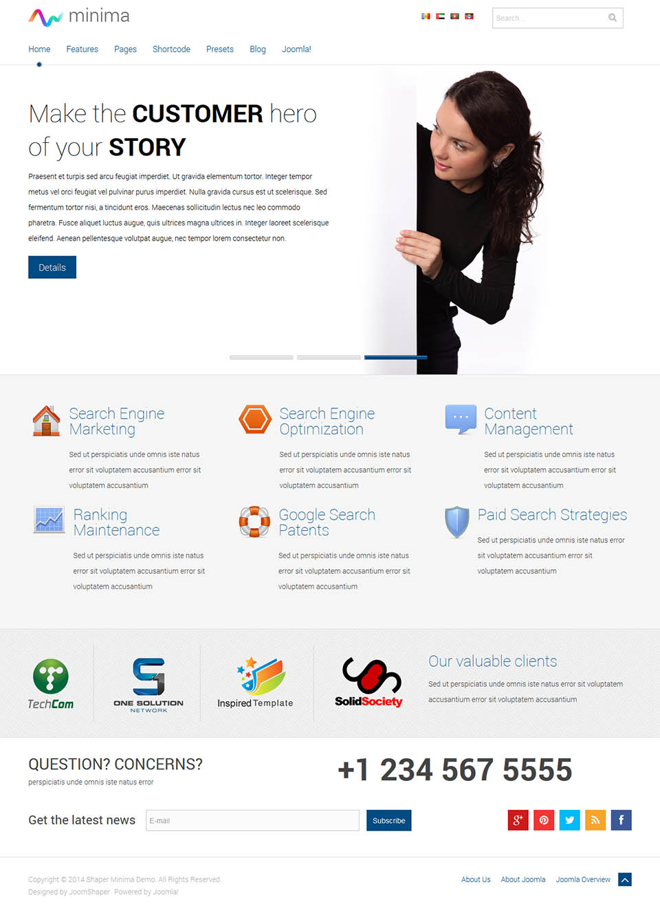 Template JoomShaper Minima Joomla template JoomShaper Minima
