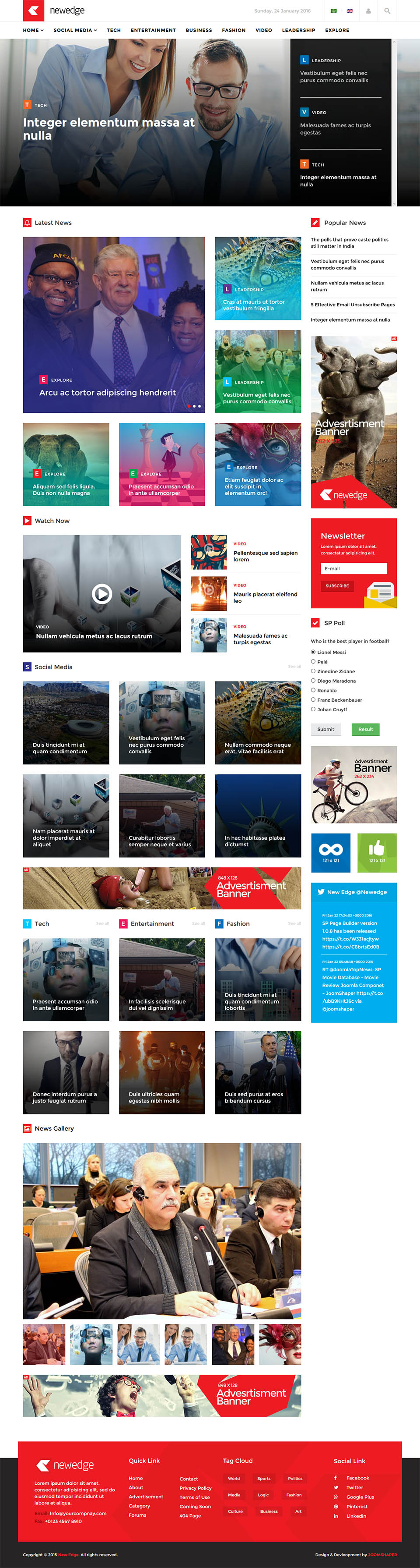 Template JoomShaper Newedge Joomla template JoomShaper Newedge