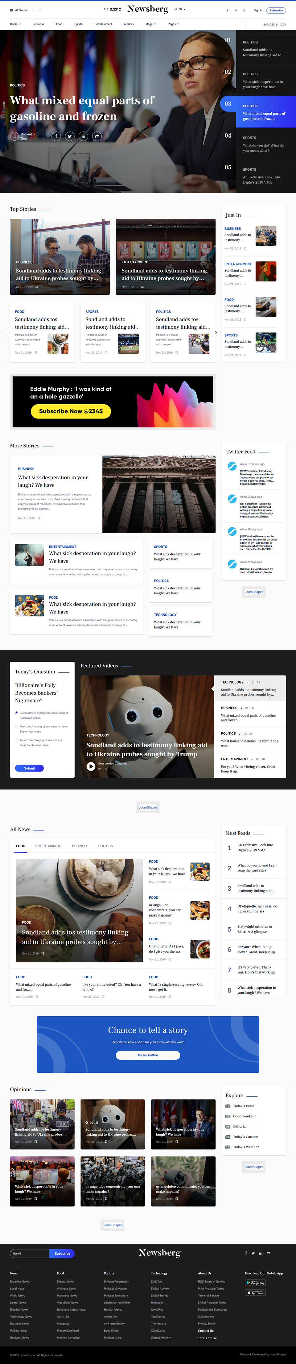 Template JoomShaper Newsberg Joomla template JoomShaper Newsberg