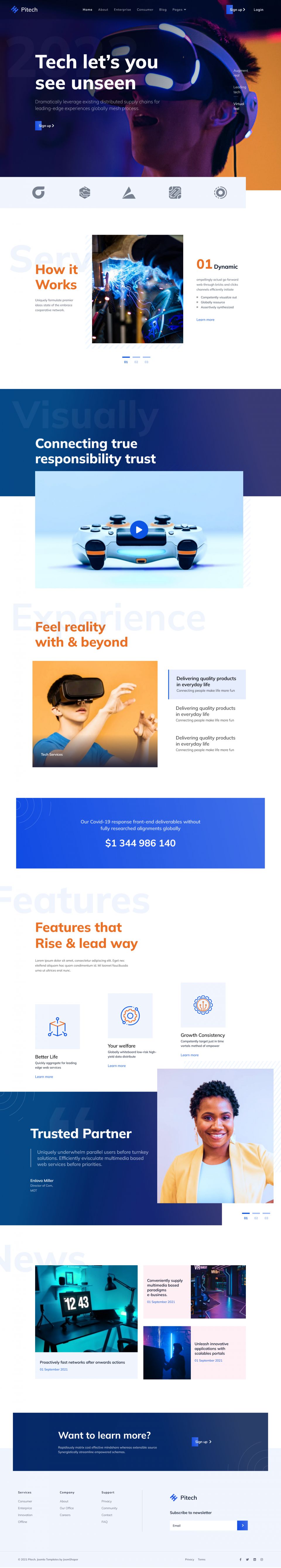 Joomla template JoomShaper Pitech