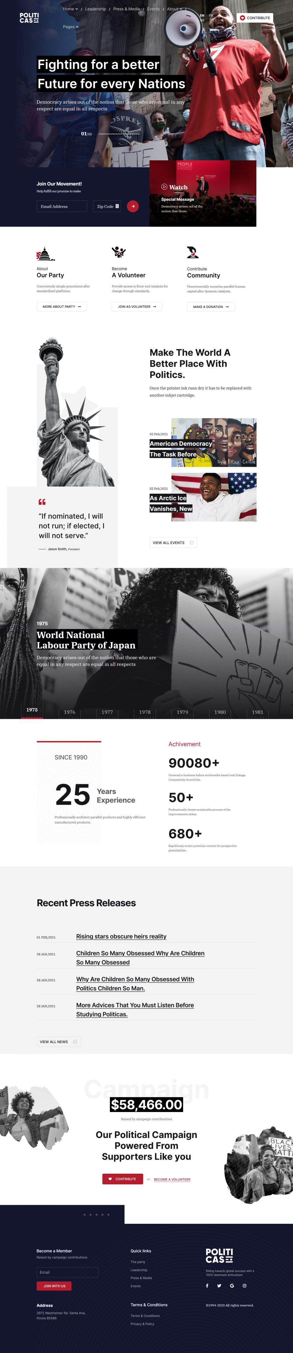 Joomla template JoomShaper Politicas