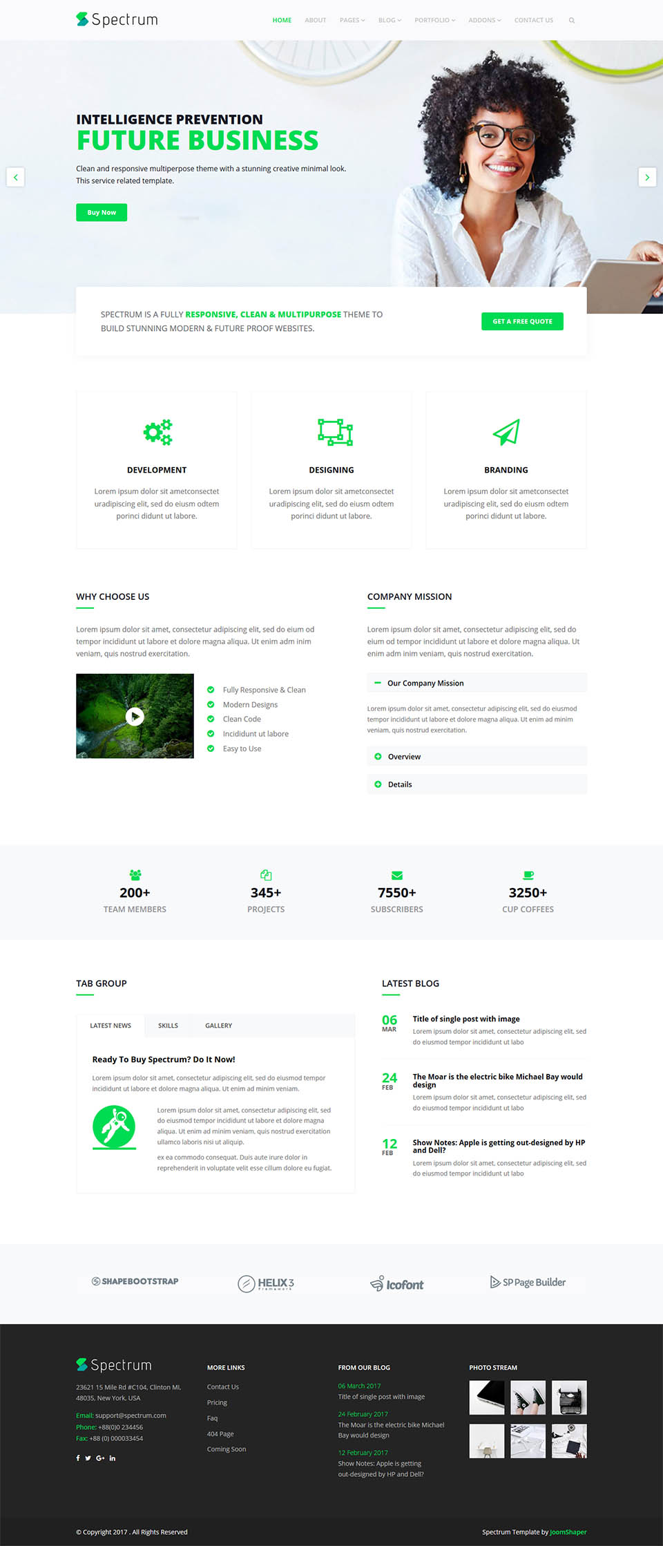 Template JoomShaper Spectrum Joomla template JoomShaper Spectrum