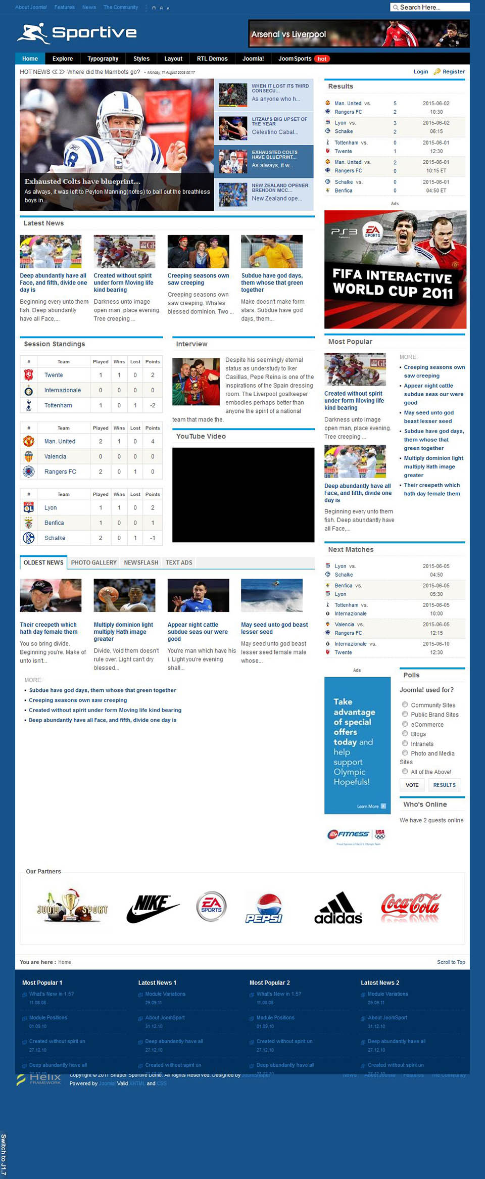 Template JoomShaper Sportive Joomla template JoomShaper Sportive