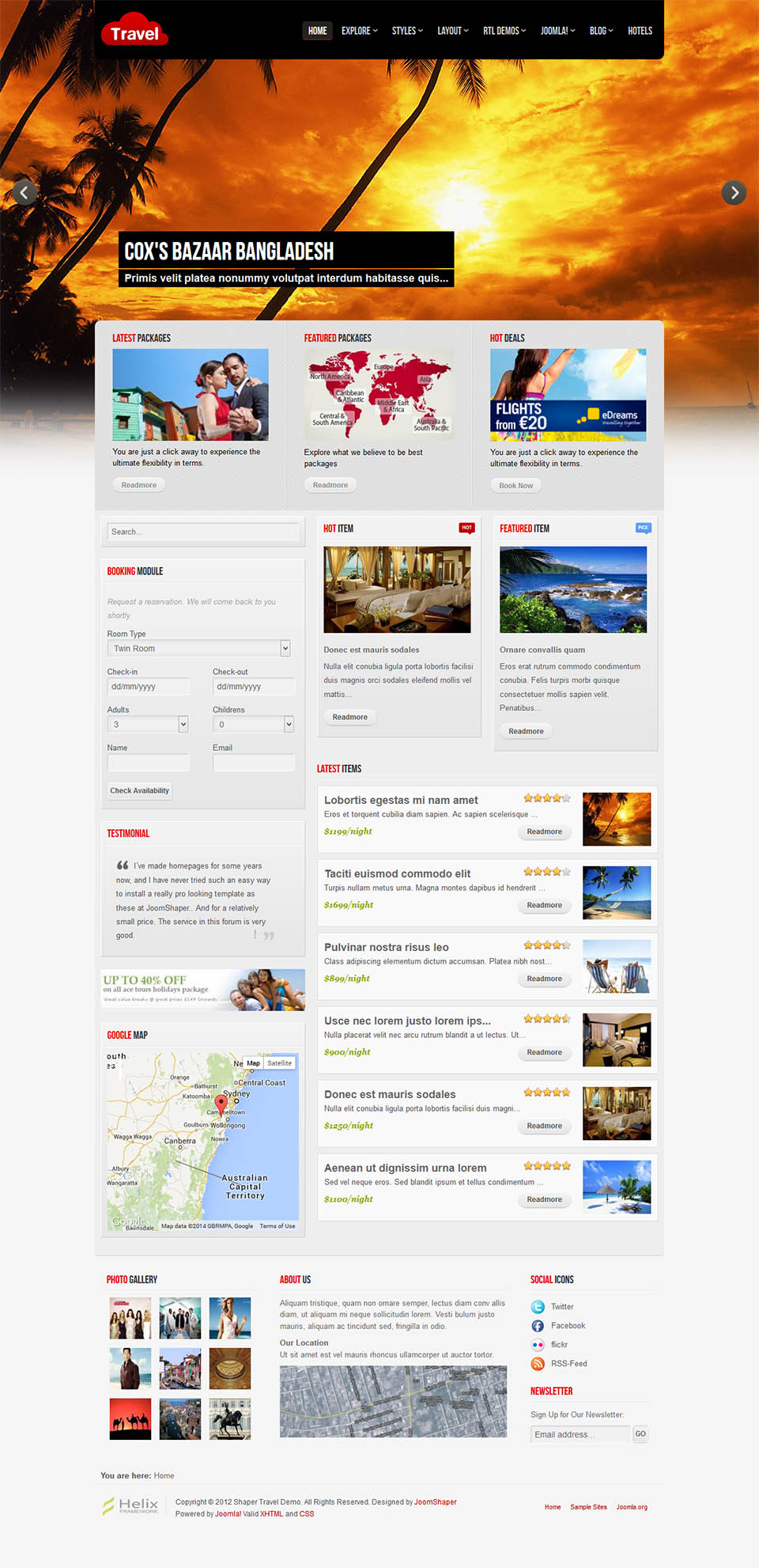 Template JoomShaper Travel Joomla template JoomShaper Travel