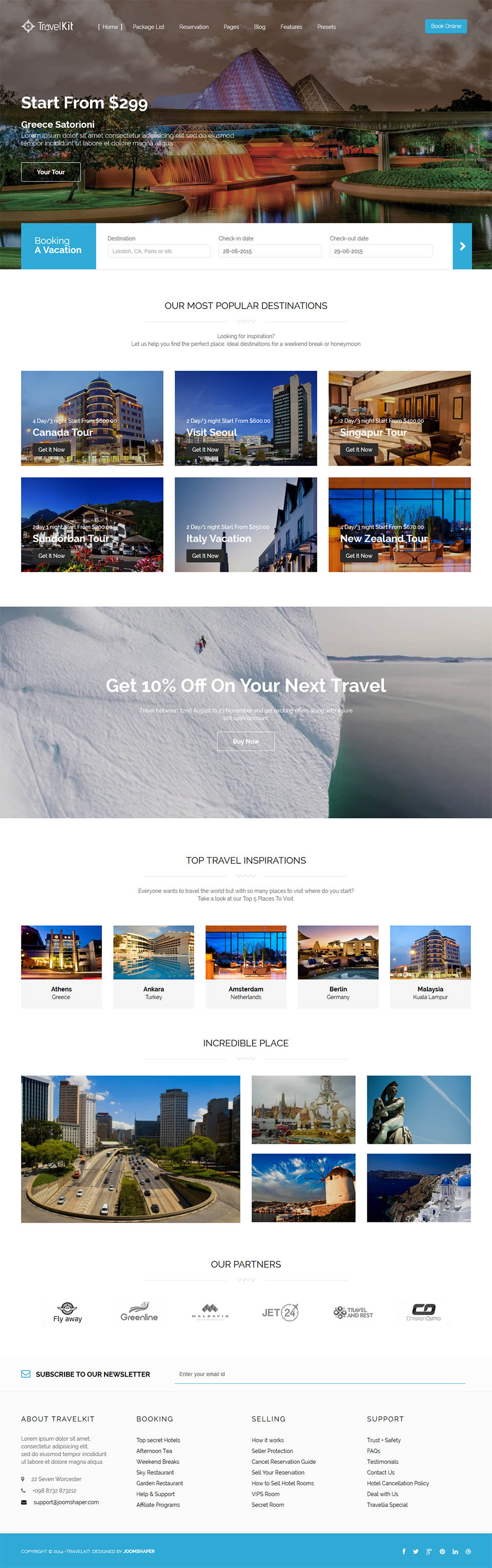 Joomla template JoomShaper Travel Kit