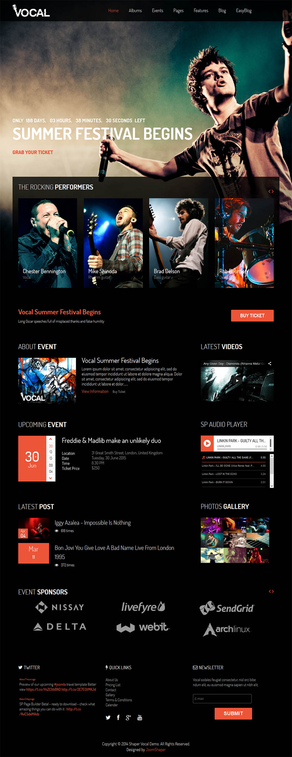 Template JoomShaper Vocal Joomla template JoomShaper Vocal