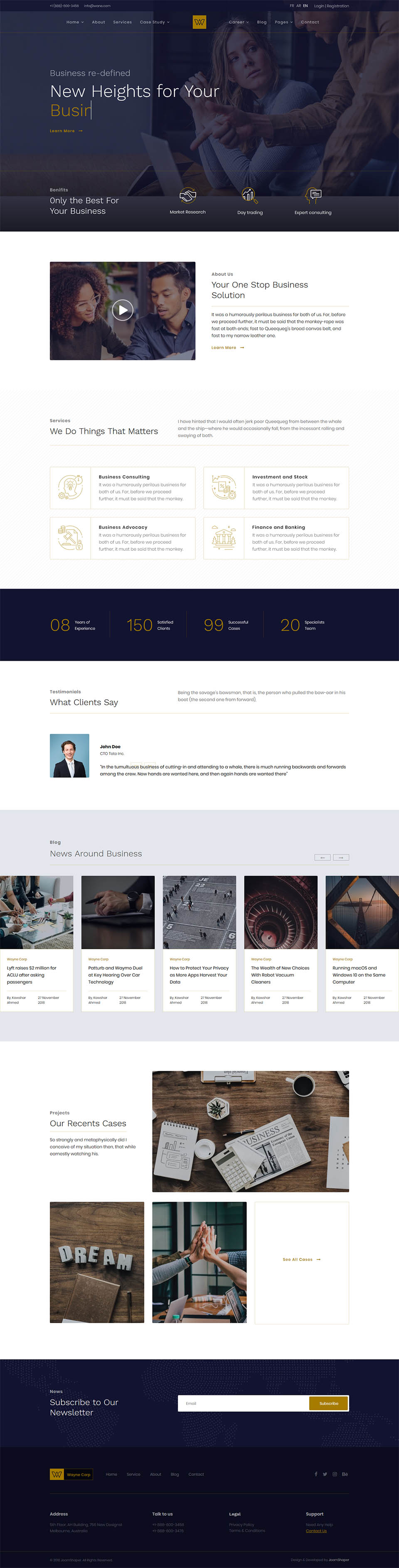 Template JoomShaper Wayne Corp Joomla template JoomShaper Wayne Corp