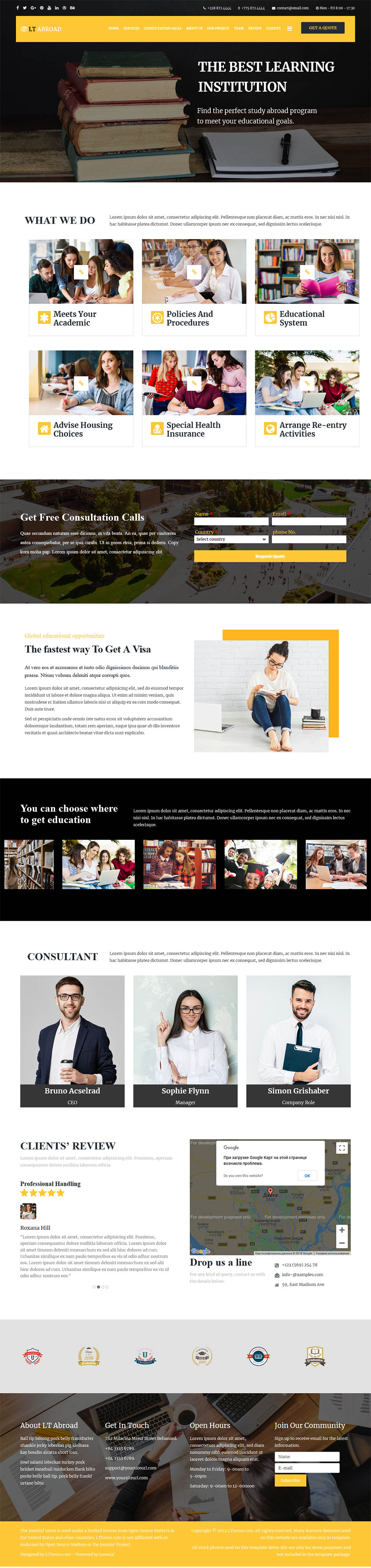Template LTheme Abroad Onepage Joomla template LTheme Abroad Onepage