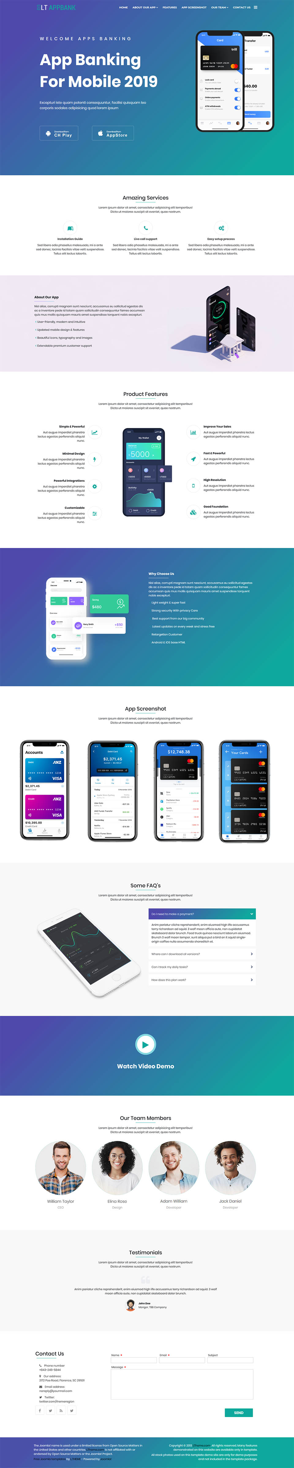 Joomla template LTheme AppBank Onepage