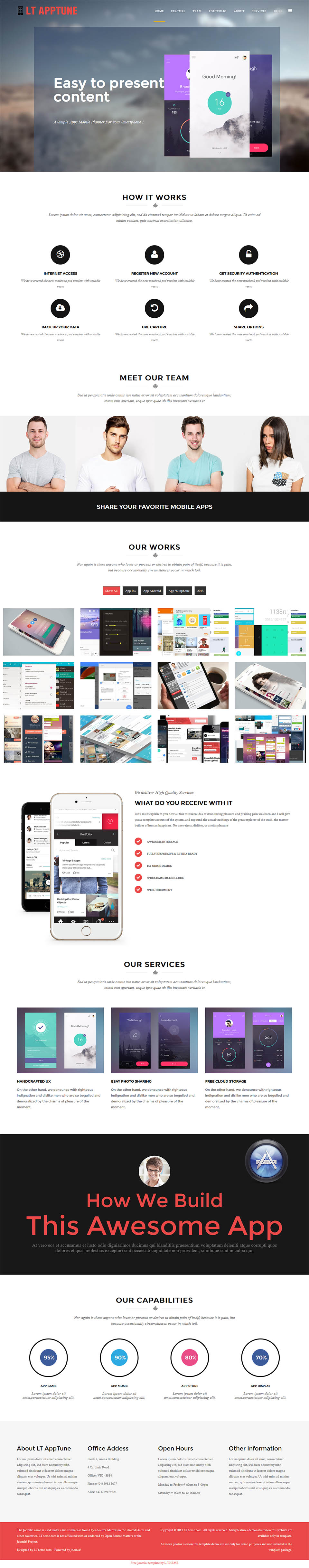 Joomla template LTheme Apptune Onepage