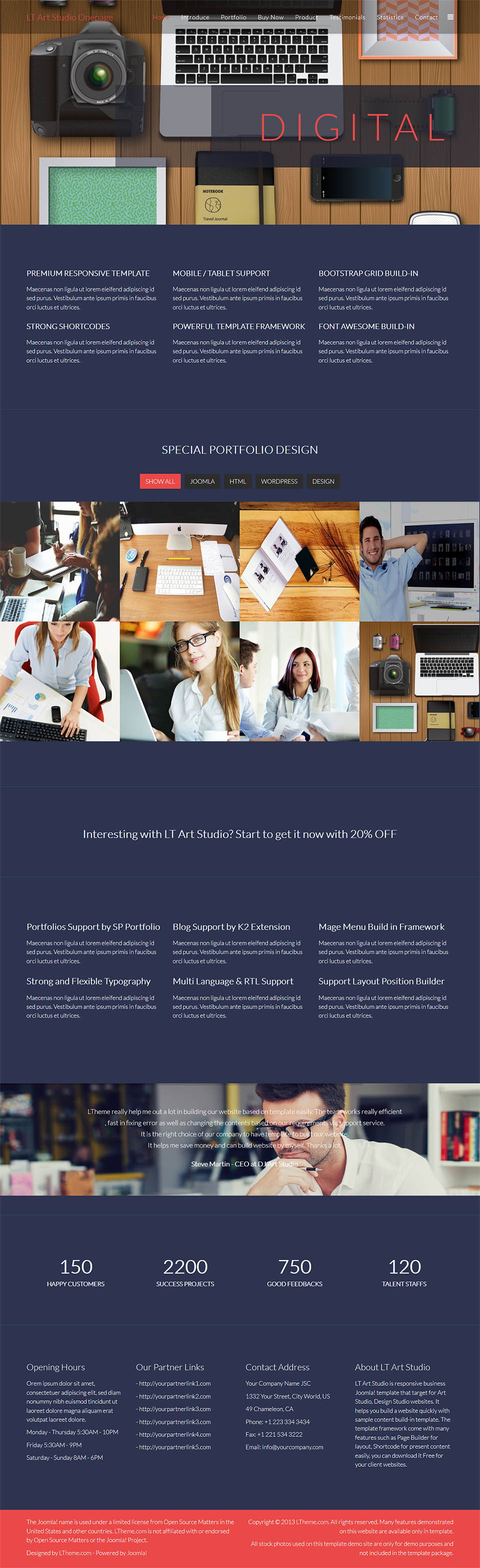 Template LTheme Art Studio Onepage Joomla template LTheme Art Studio Onepage