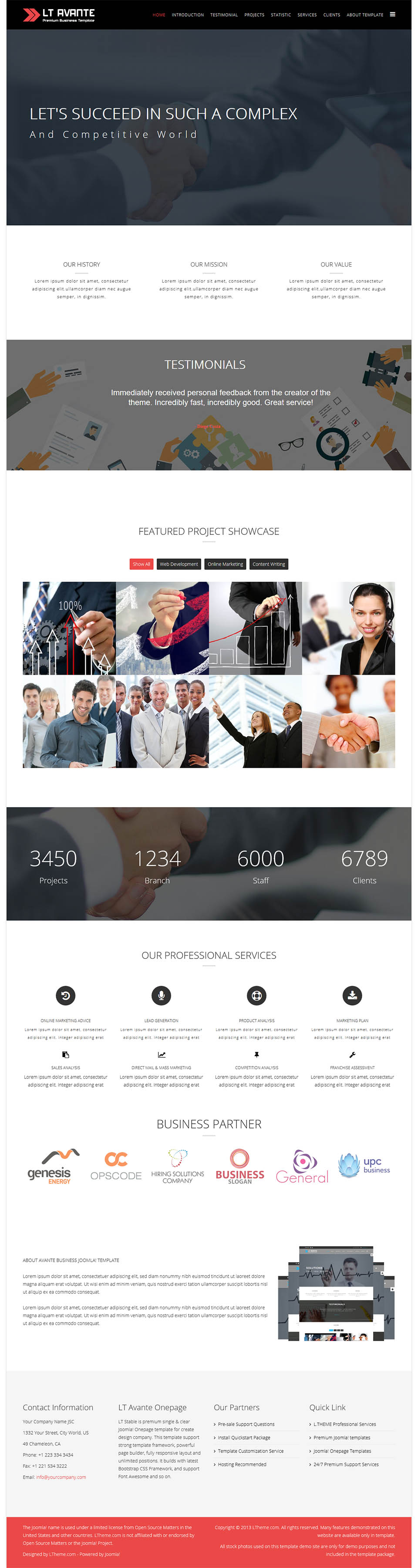 Joomla template LTheme Avante Onepage