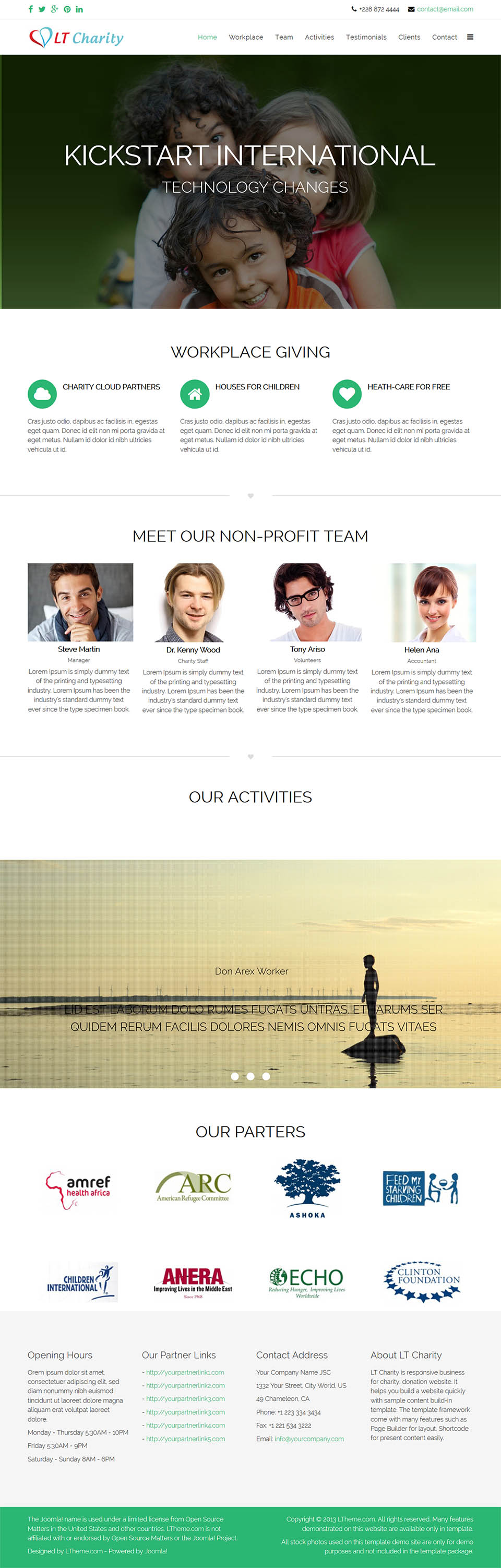 Template LTheme Charity Onepage Joomla template LTheme Charity Onepage