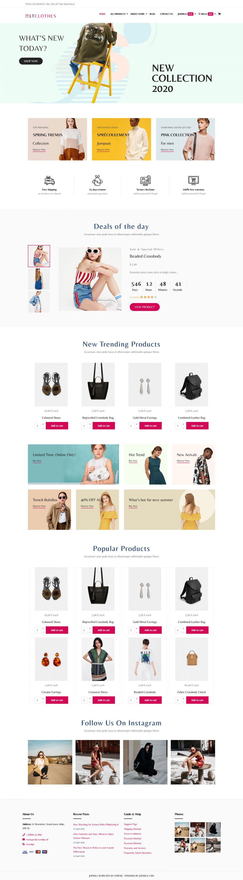 Joomla template LTheme Clothes Shop