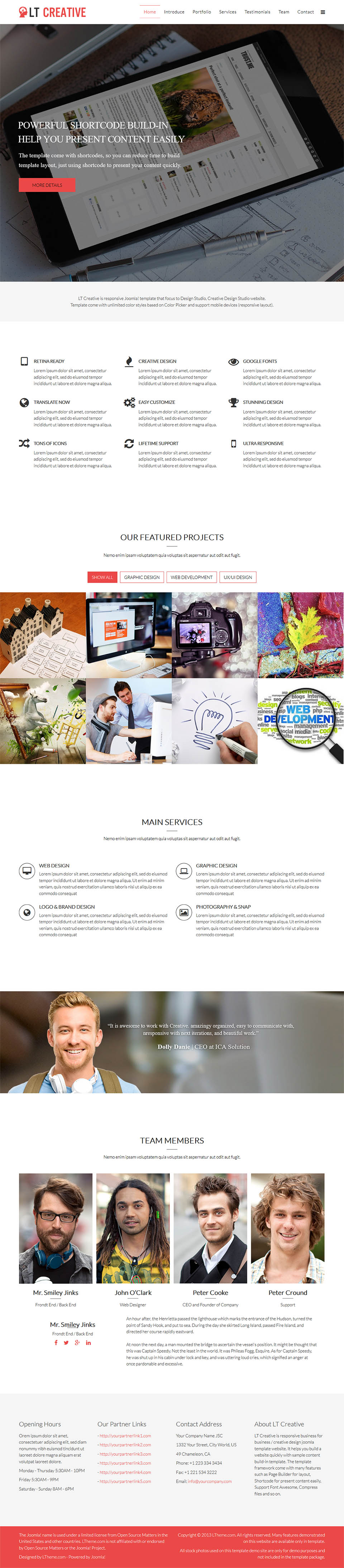 Joomla template LTheme Creative Onepage