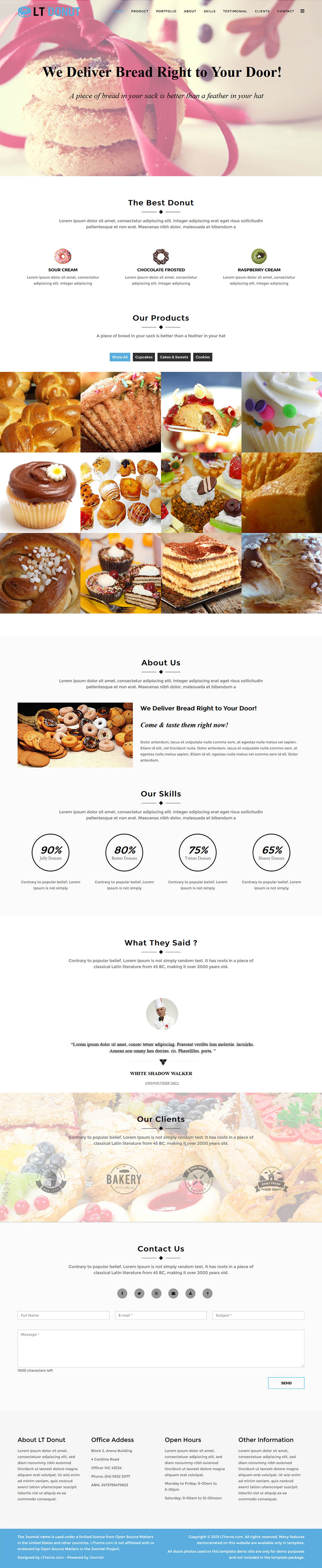 Joomla template LTheme Donut Onepage