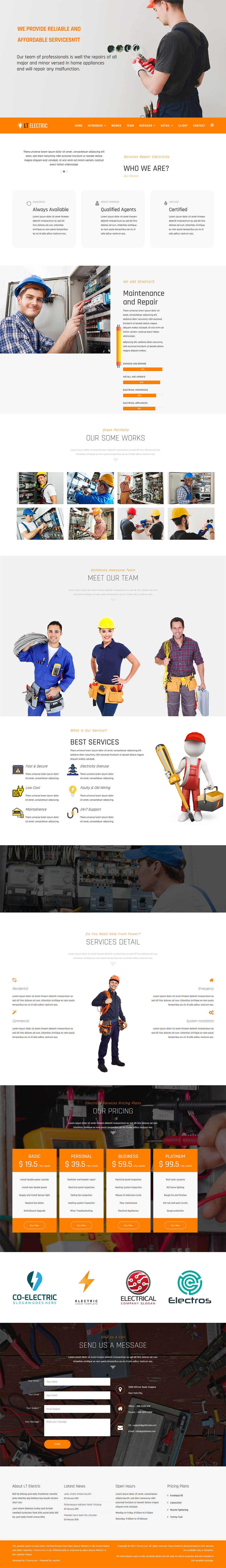 Joomla template LTheme Electric Onepage