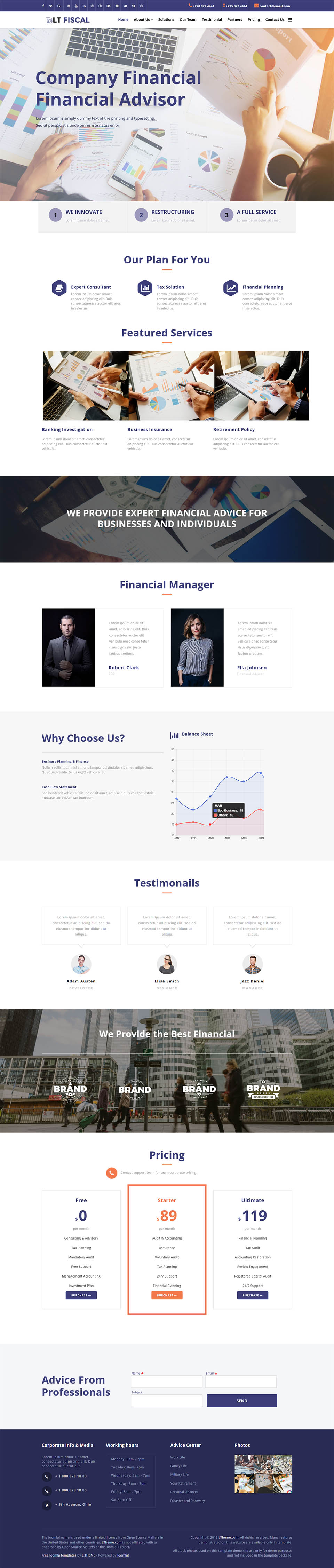 Joomla template LTheme Fiscal Onepage