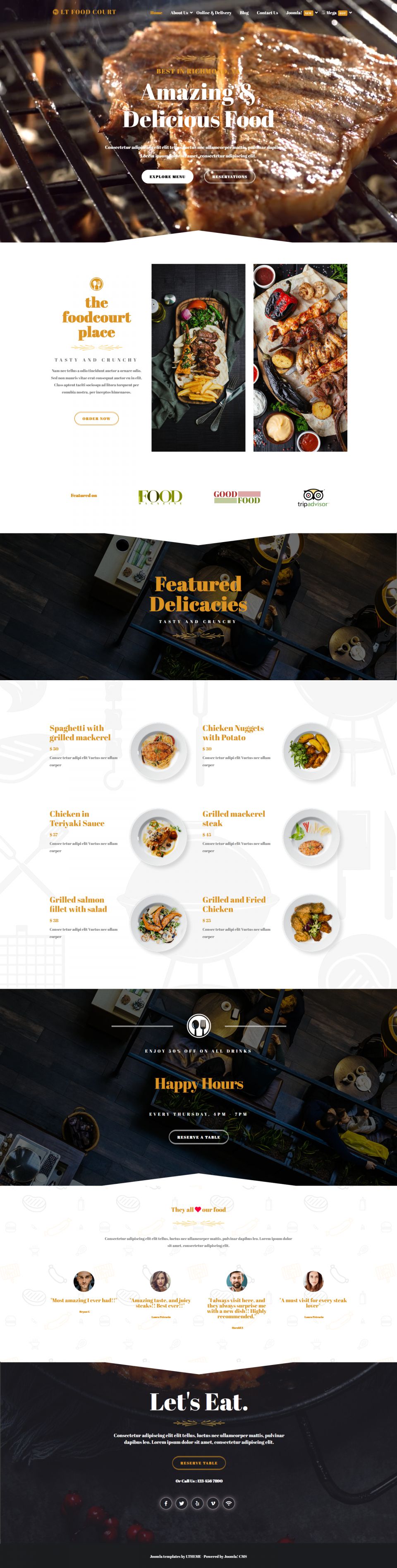 Template LTheme Food Court Joomla template LTheme Food Court