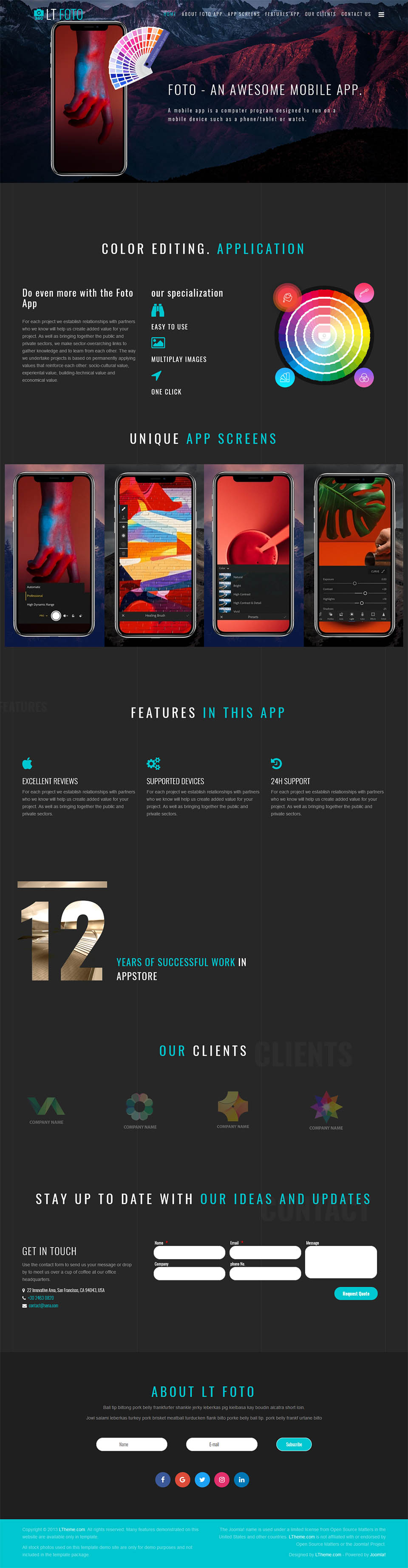 Template LTheme Foto Onepage Joomla template LTheme Foto Onepage