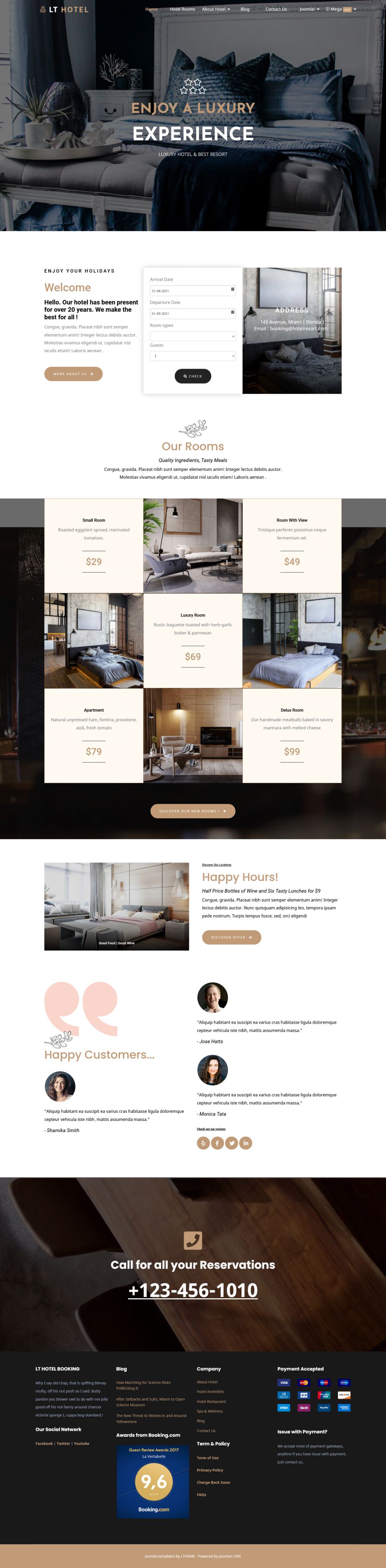 Template LTheme Hotel Joomla template LTheme Hotel