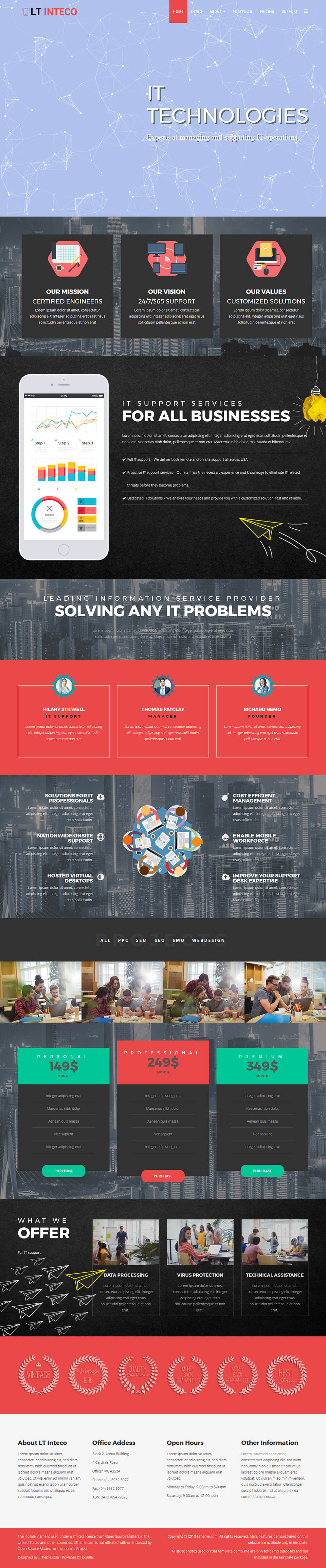 Template LTheme Inteco Onepage Joomla template LTheme Inteco Onepage