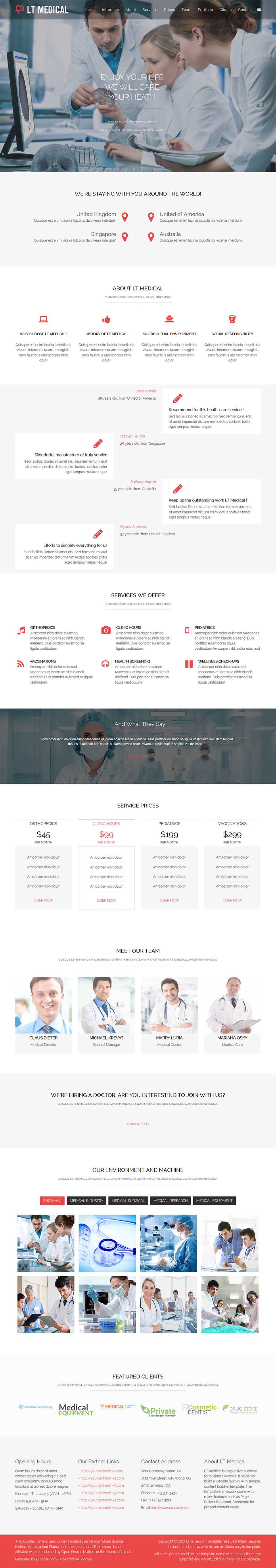 Template LTheme Medical Onepage Joomla template LTheme Medical Onepage
