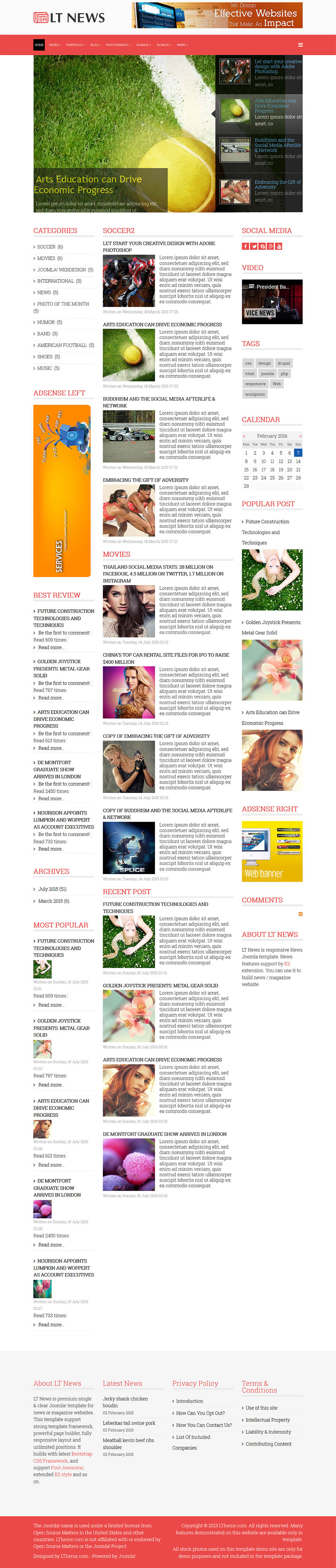 Template LTheme News Joomla template LTheme News