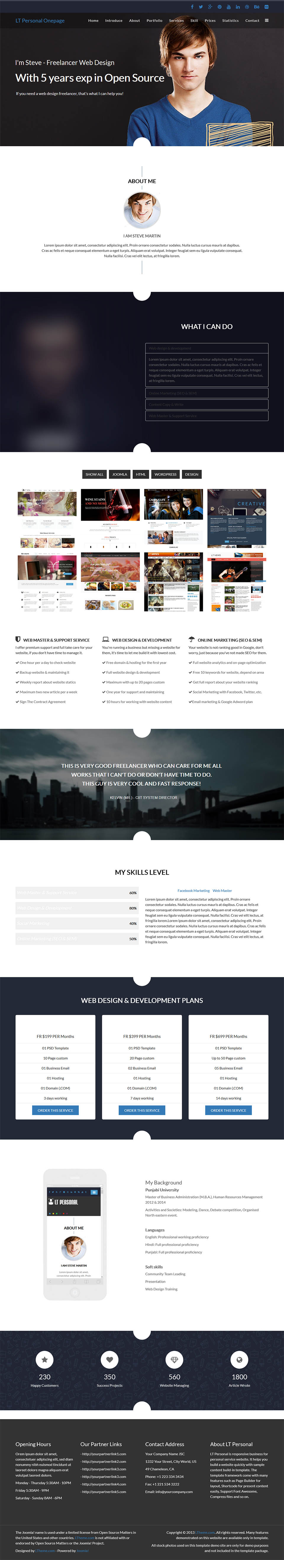 Template LTheme Personal Onepage Joomla template LTheme Personal Onepage