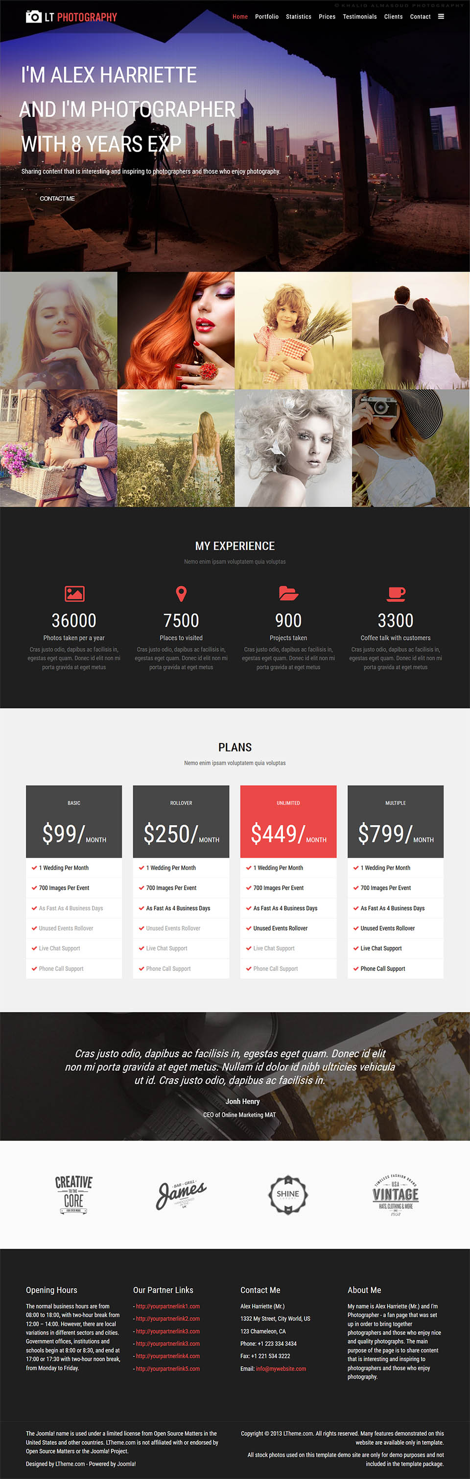 Template LTheme Photography Onepage Joomla template LTheme Photography Onepage