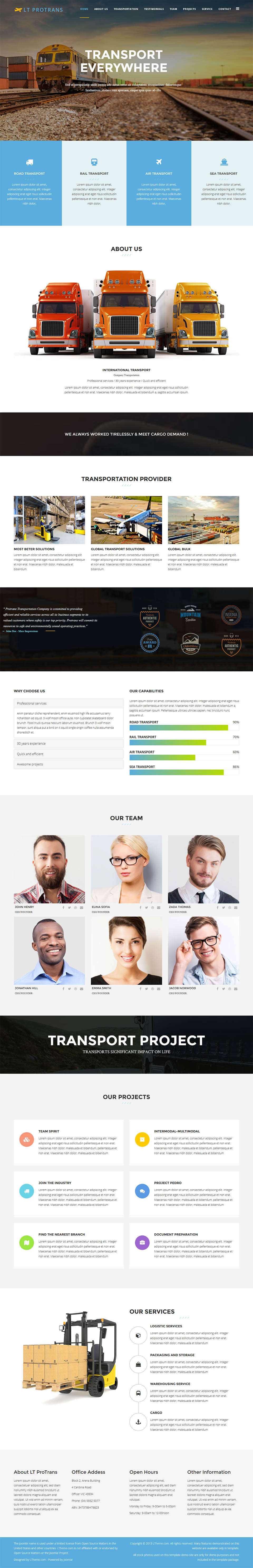 Joomla template LTheme ProTrans Onepage