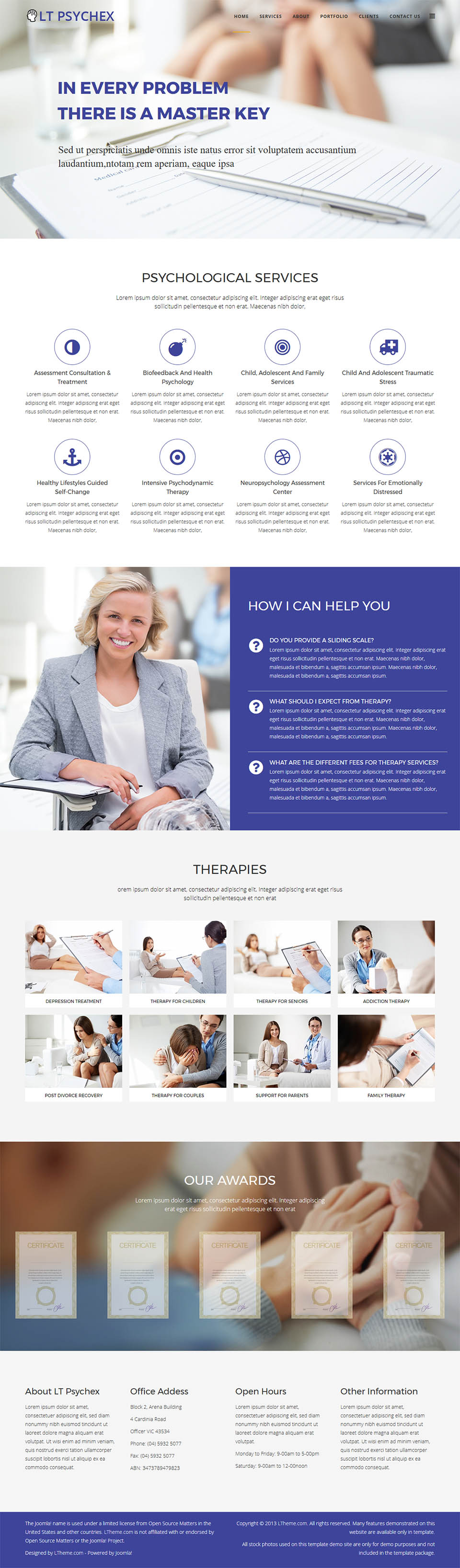 Template LTheme Psychex Onepage Joomla template LTheme Psychex Onepage